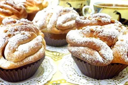 Булочки-"розочки" с отрубями и корицей: шаг 7