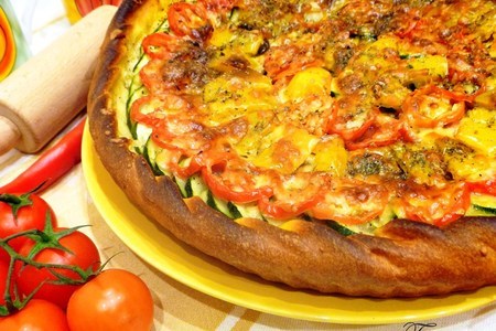 Пицца  "тыквенная" с овощами: шаг 6