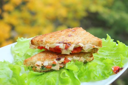 Горячий сэндвич с курицей, помидорами и сыром: шаг 5