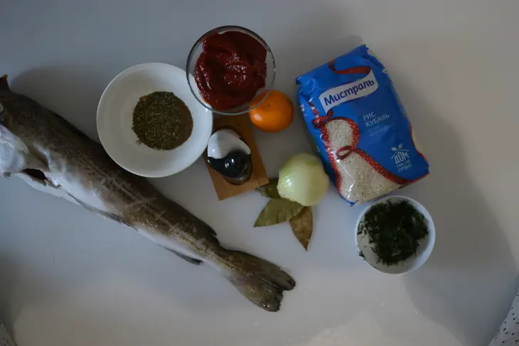 Запеченная треска с рисом: шаг 1