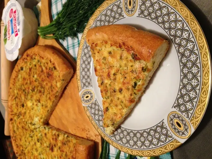 Открытый пирог с творогом и зеленью: шаг 5