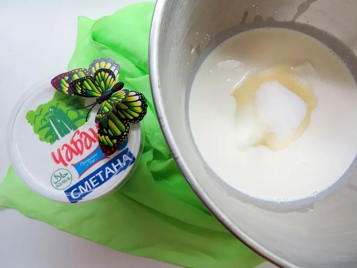 Пирог с персиками и сметанно-сливочным кремом: шаг 7