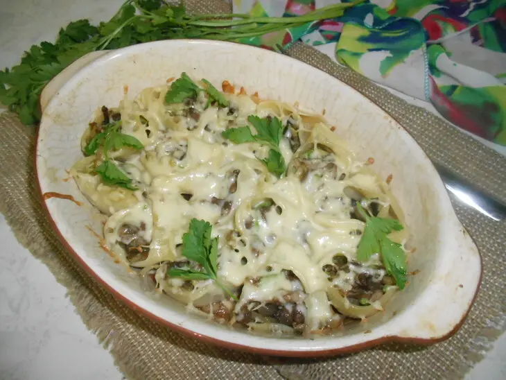 Филлини, фаршированные овощами и грибами: шаг 8