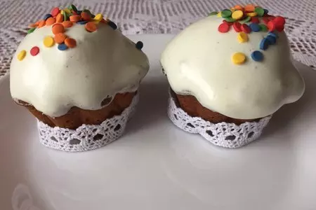 Пасхальные мини-куличики с творогом и изюмом: шаг 10