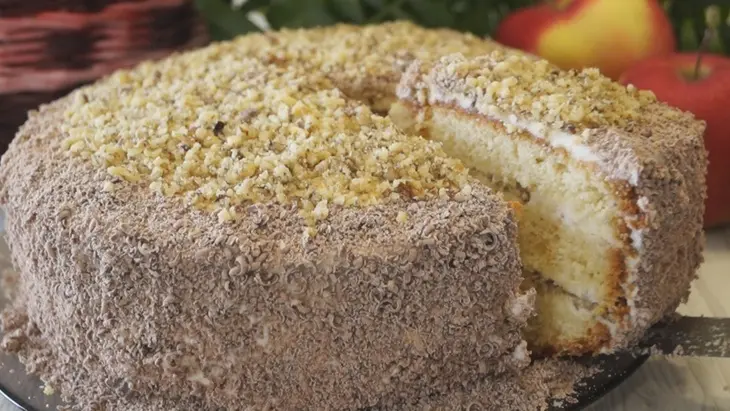 Торт "сметанник" с орехами. вкусно, готовится быстро и совсем просто!: шаг 4
