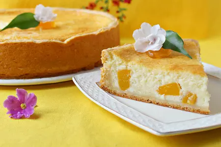 Нежнейший творожный пирог с персиками "светланка": шаг 6