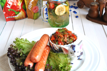Нежный соус-дип с запечёнными овощами к сосискам-гриль: шаг 6