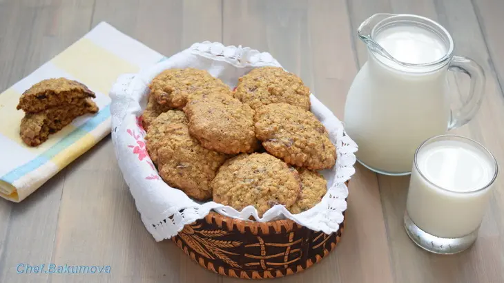 Овсяное печенье с кусочками шоколада.: шаг 1