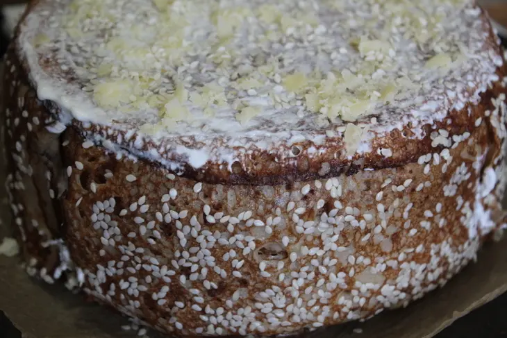 Блинно-мясной торт с соусом "бешамель": шаг 15
