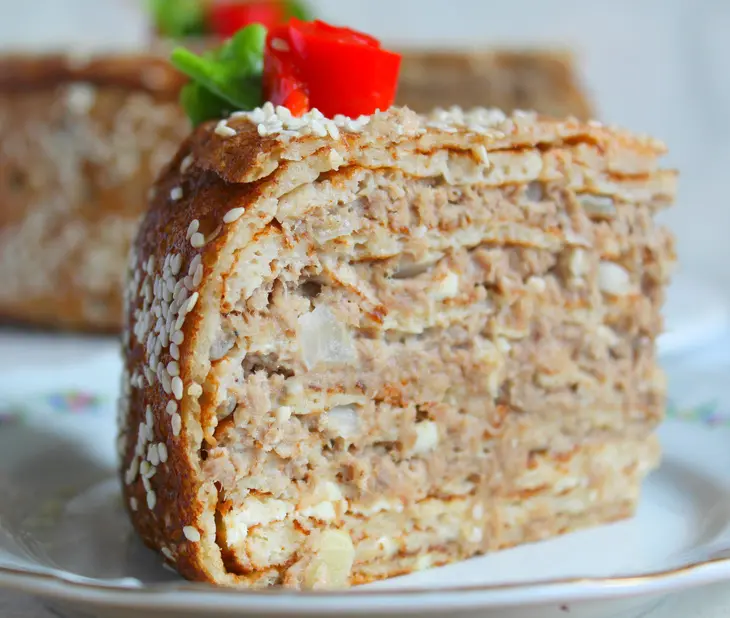 Блинно-мясной торт с соусом "бешамель": шаг 16