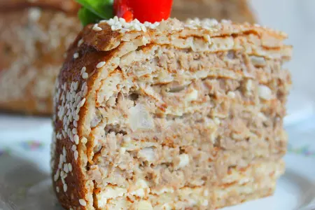Блинно-мясной торт с соусом "бешамель": шаг 16