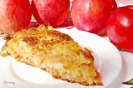 Ленивый яблочный пирог с манной крупой: шаг 7