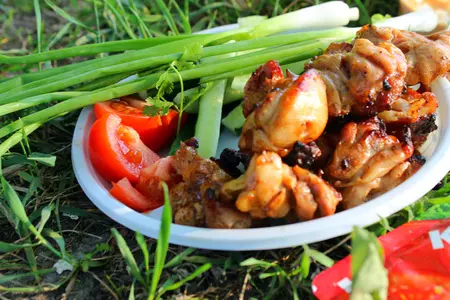 Шашлык из курицы в маринаде барбекю: шаг 7