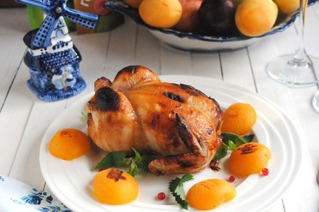 Сочный цыпленок, запеченный с абрикосами, в горчично-медовой глазури: шаг 7