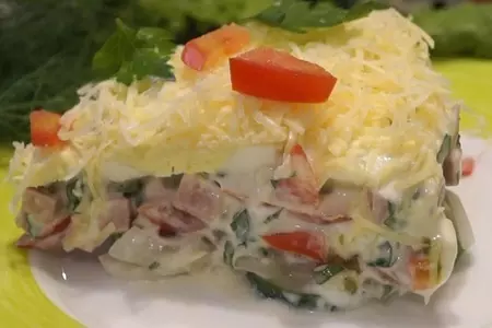 Потрясающе вкусный салат торт. весь секрет в заправке!: шаг 1