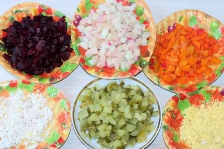 Лучший рецепт салата "аппетитный" с горчицей и майонезом «махеевъ»: шаг 3