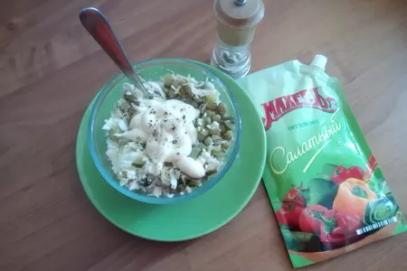 Лучший рецепт салата на каждый день с куриной грудкой и с майонезом салатный "махеевъ": шаг 3