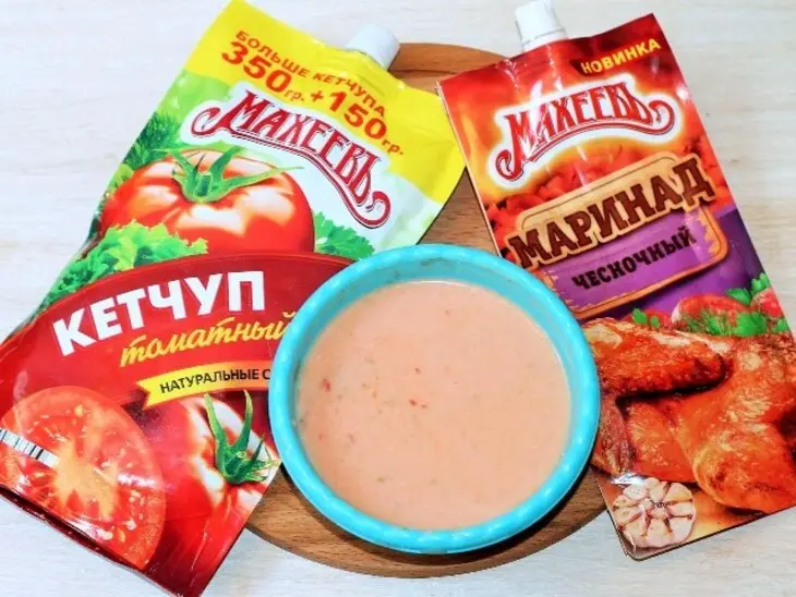 Лучший рецепт закуски "клумба" с кетчупом и чесночным маринадом «махеевъ»: шаг 1