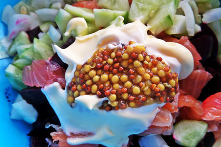 Лучший свекольно-рыбный салат с майонезом "махеевъ": шаг 6