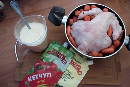 Лучший рецепт тушёной курицы и мини-моркови с майонезом оливковый "махеевъ" и кетчупом лечо "махеевъ": шаг 3