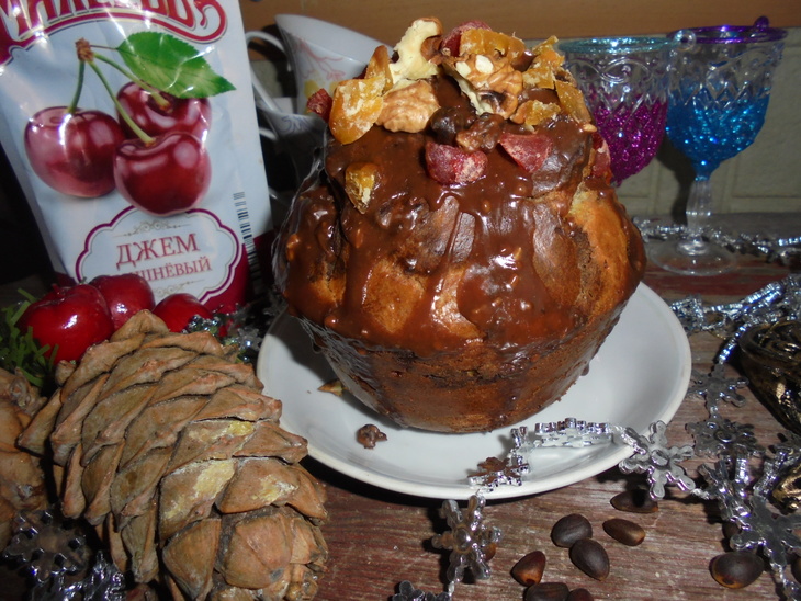 Кекс с грецкими орехами, кумкватом и вишневым джемом: шаг 9