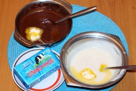 Шоколадно ванильный десерт "день и ночь": шаг 4