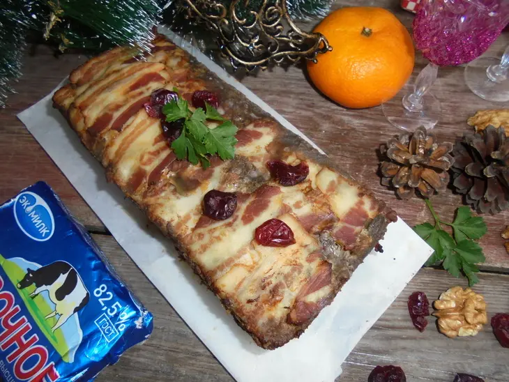 Мясной террин с орехами и сушеной клюквой: шаг 8