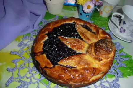 Ватрушка с козьим творогом и черникой: шаг 9