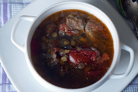 Красный суп со свининой и чечевицей: шаг 12