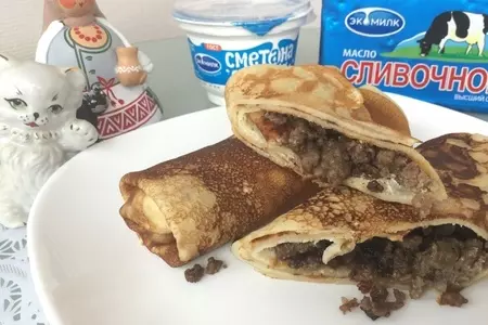 Блины с мясом: шаг 8