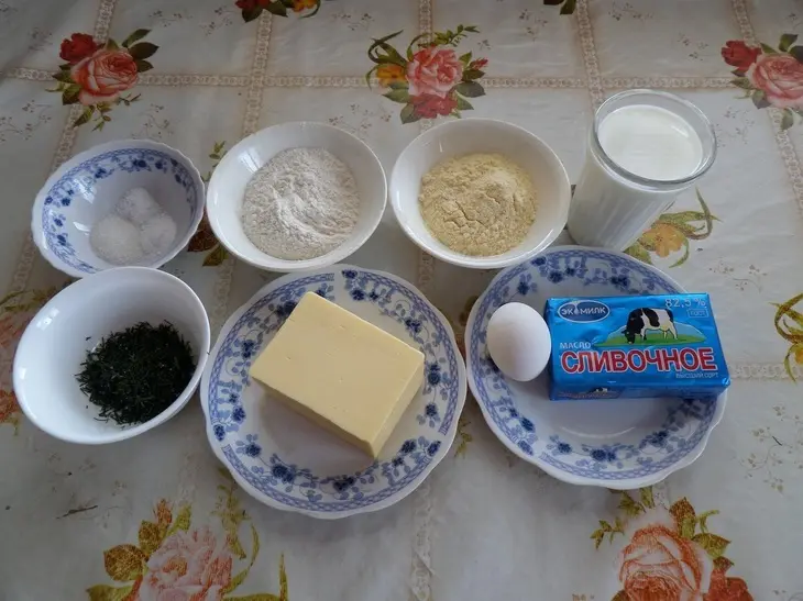 Кукурузные блины с сыром и укропом: шаг 1