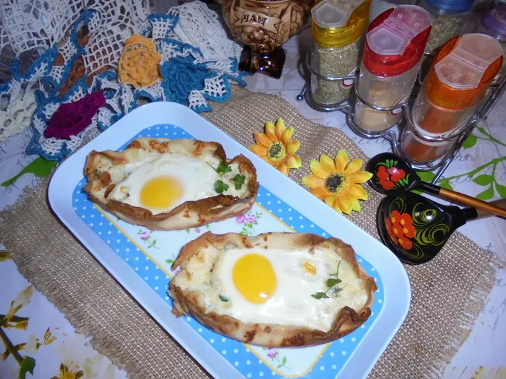 Ленивые блинные хачапури: шаг 8