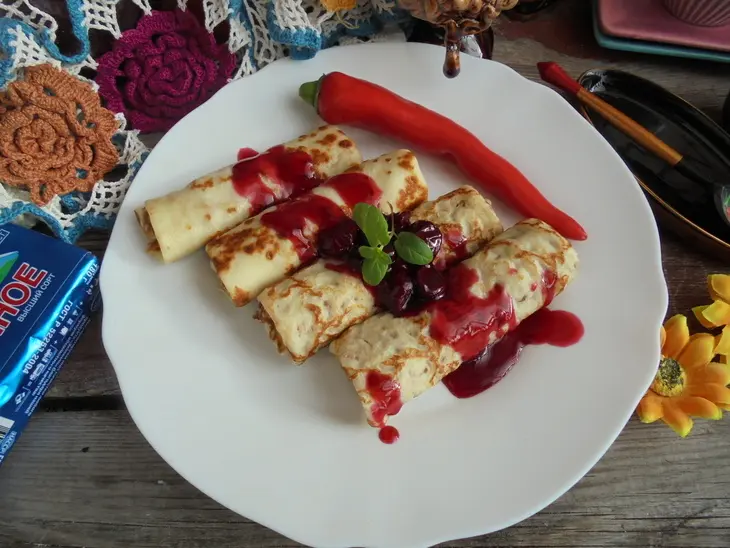 Вишнёвые блины с перцем: шаг 6