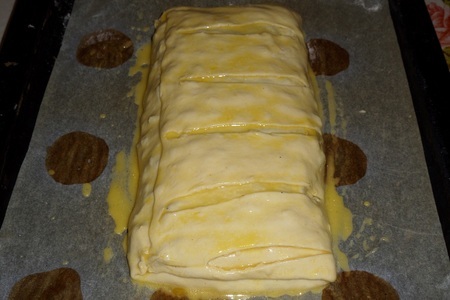 Пирог с мясным фаршем, картофелем и маринованным огурцом: шаг 8