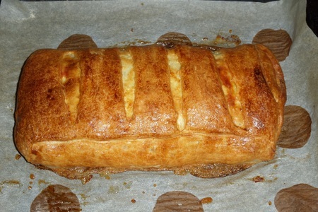 Пирог с мясным фаршем, картофелем и маринованным огурцом: шаг 9