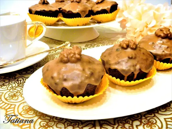 Тыквенные кексы с шоколадом и орехами: шаг 5