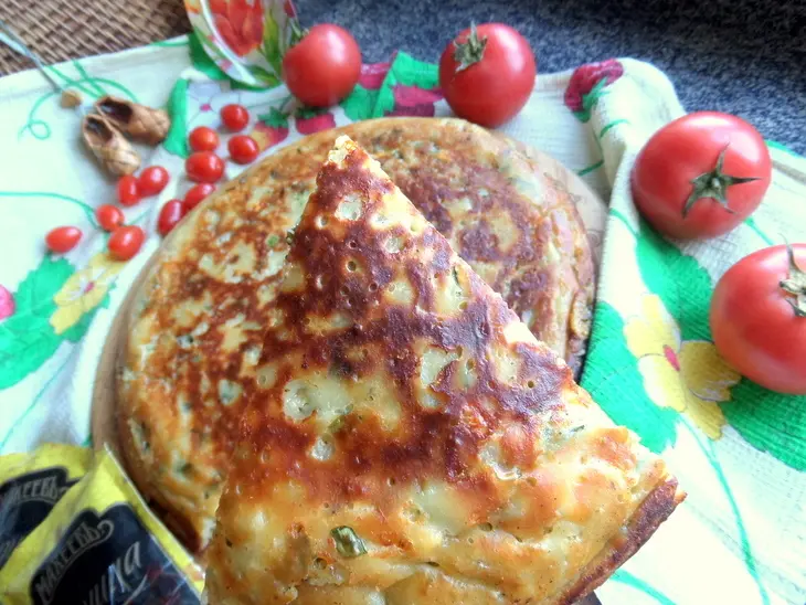 Кефирная лепёшка с сыром и зеленью: шаг 9