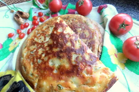 Кефирная лепёшка с сыром и зеленью: шаг 9