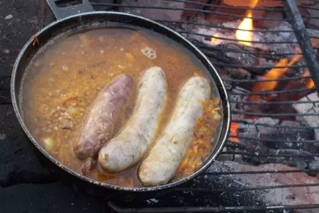 Греча с копчеными купатами: шаг 5