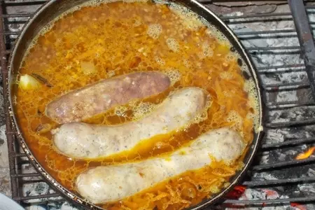 Греча с копчеными купатами: шаг 7