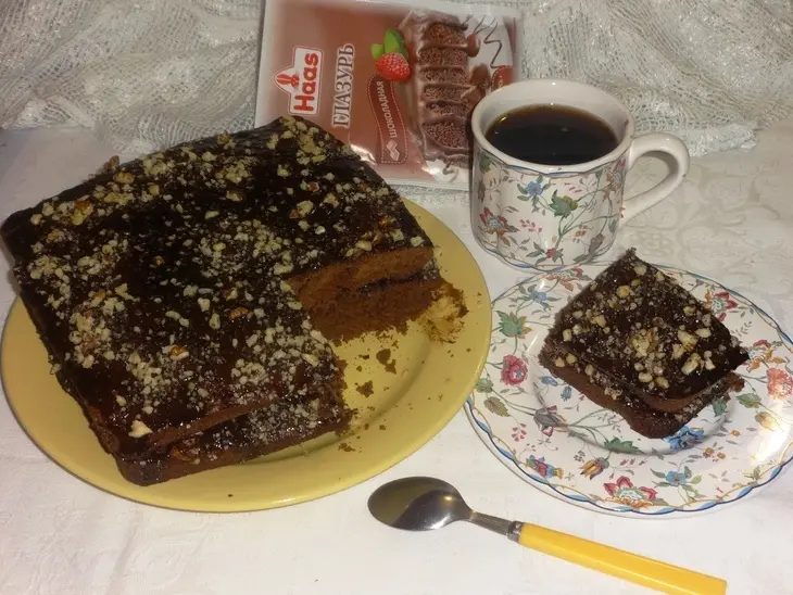 Быстрый шоколадный мини-торт с орехами: шаг 11