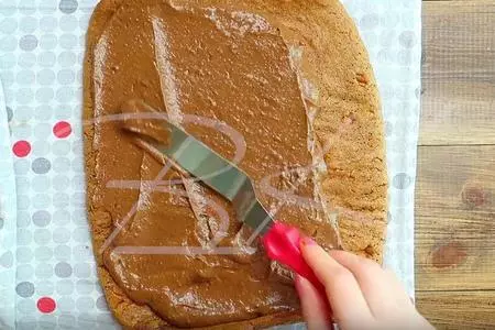 Апельсиновый рулет + шоколадная паста - вкус нового года): шаг 7