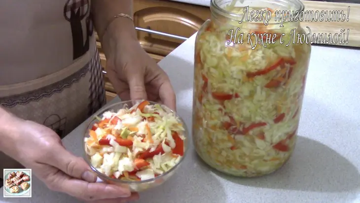 Маринованная капуста быстрого приготовления с перцем и чесноком: шаг 10