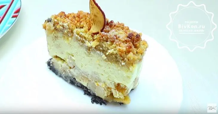 Яблочный чизкейк с миндальной крошкой: шаг 7