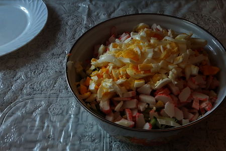 Крабовый салат с капустой: шаг 3
