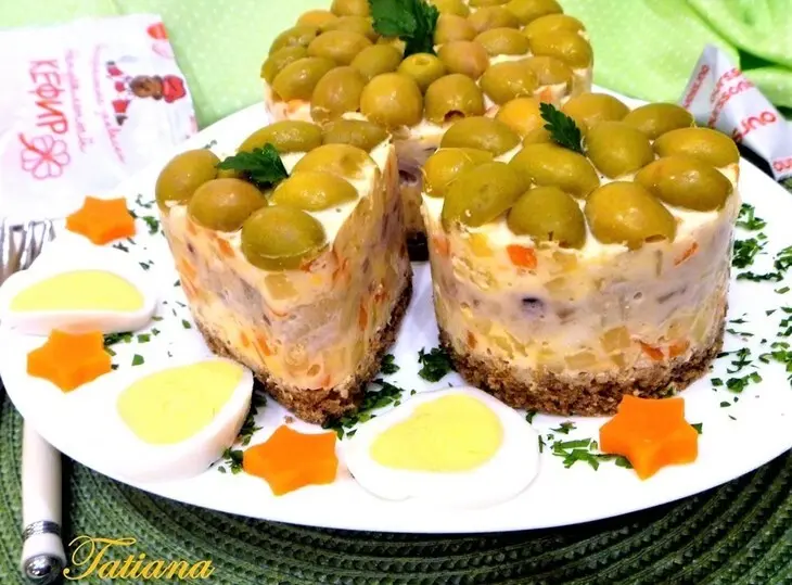 Салат с сельдью в кефирном желе: шаг 6