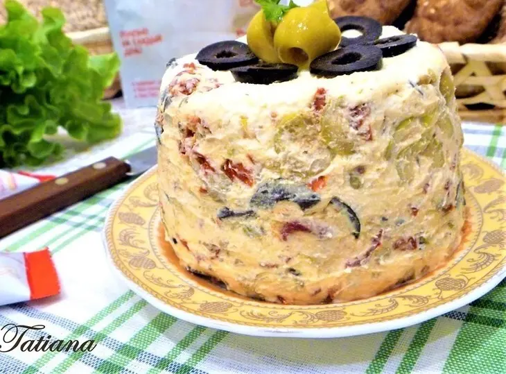Творожный паштет с вялеными томатами,оливками и каперсами: шаг 4