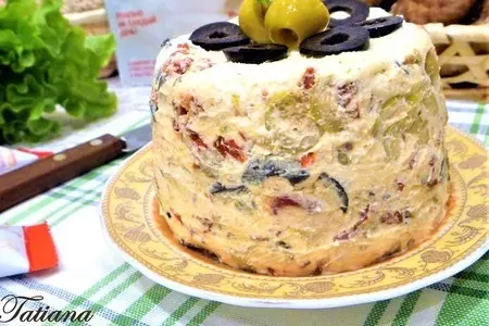 Творожный паштет с вялеными томатами,оливками и каперсами: шаг 4