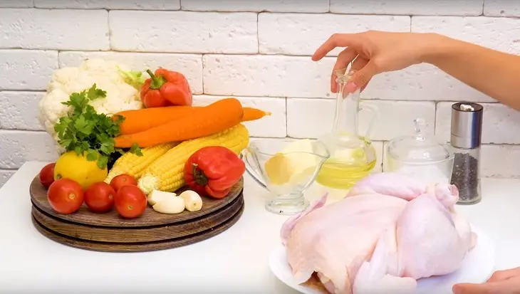 Курица в духовке, фаршированная ароматной пастой: шаг 1