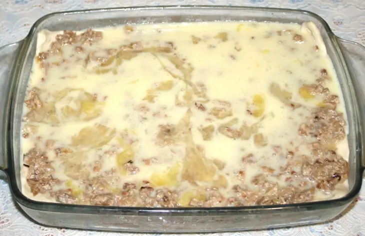 Лазанья из слоеного теста с курицей и грибами: шаг 10